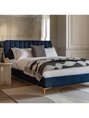 Gallery Home Purple Seaham Upholstered Velvet Bed - Image 2 of 7