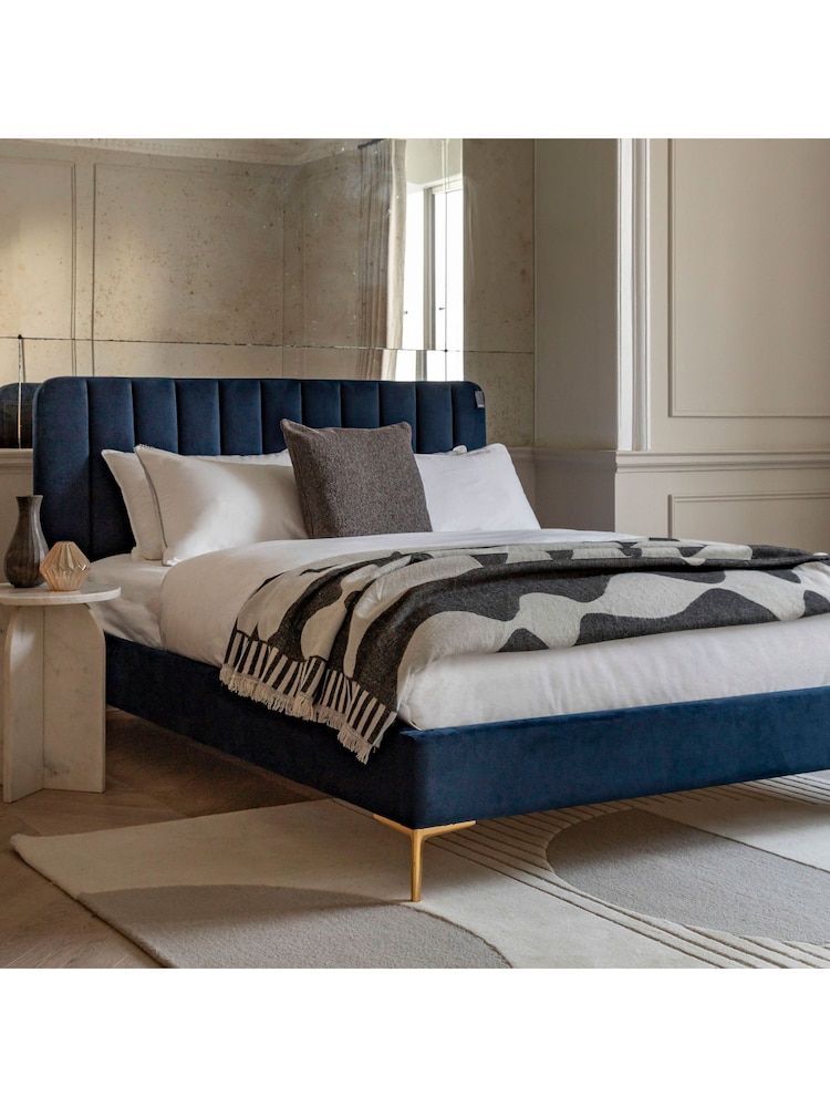 Gallery Home Purple Seaham Upholstered Velvet Bed - Image 2 of 7