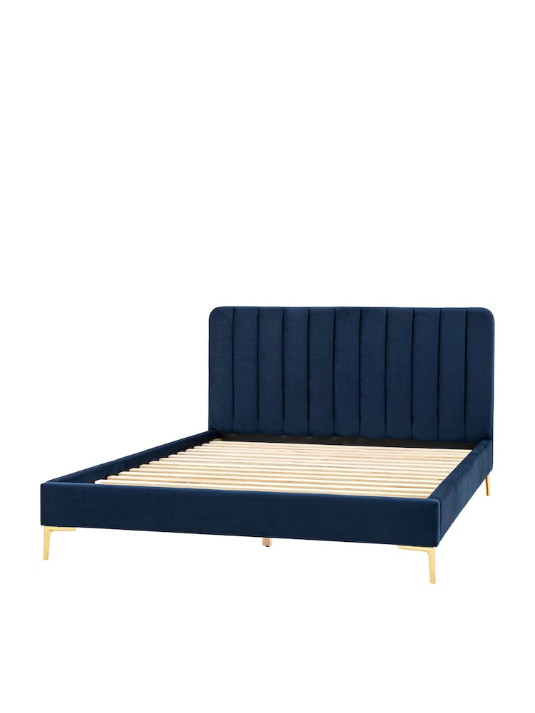 Gallery Home Purple Seaham Upholstered Velvet Bed - Image 7 of 7 Gallery Home Purple Seaham Upholstered Velvet Bed - Image 7 of 7