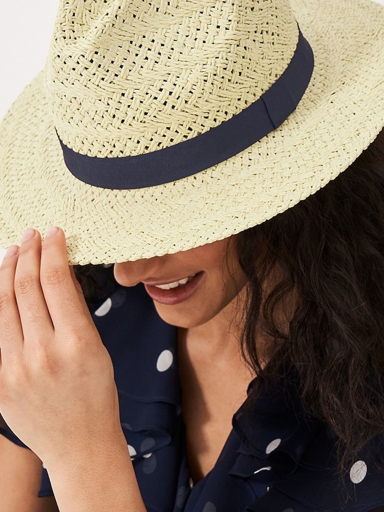 Crew Clothing Natural Woven Trilby Hat - Image 2 of 2