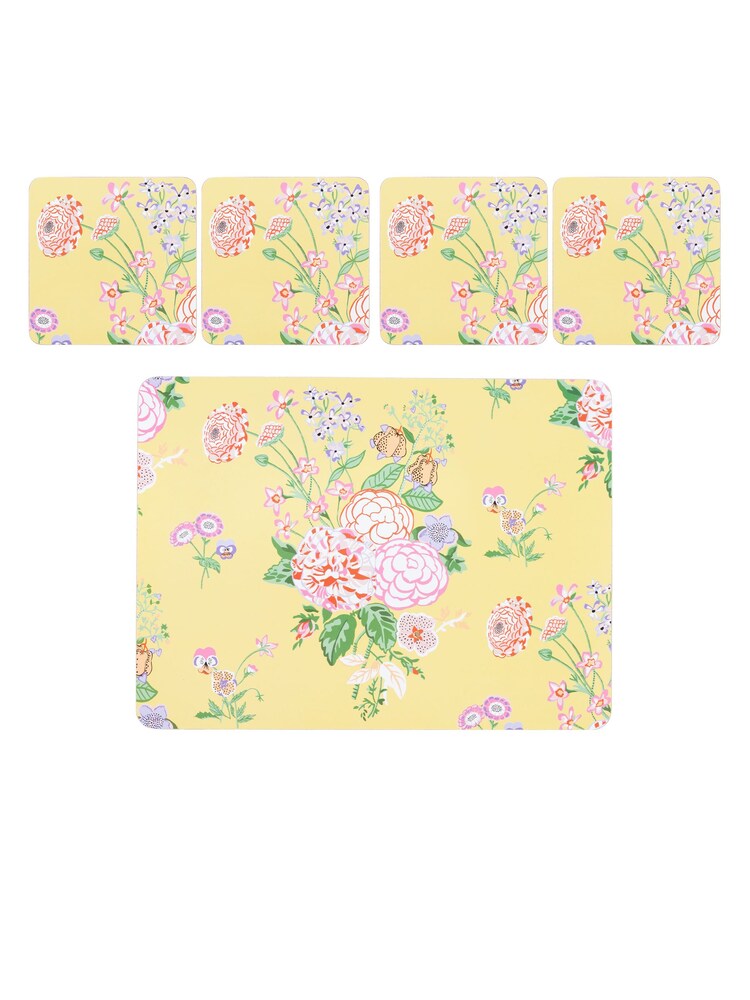 Cath Kidston Yellow Floral Fields Cork Back Placemats - Image 2 of 6