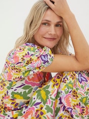 FatFace Art Floral Midi Dress - Image 3 of 6
