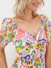 FatFace Art Floral Midi Dress - Image 4 of 6