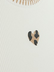 River Island Brown Girls  Leopard 100% Cotton T-Shirt and Kickflare Set - Image 4 of 5