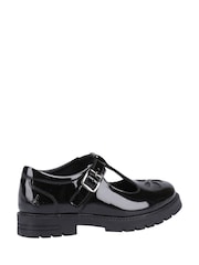 Schwarzes Lackleder - Hush Puppies Senior Fiona Black Patent School Shoes - Bild 2 von 4