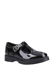 Schwarzes Lackleder - Hush Puppies Senior Fiona Black Patent School Shoes - Bild 3 von 4