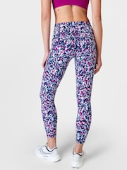 Sweaty Betty Magenta Purple Dab Print 7/8 Length Power Workout Leggings - Image 2 of 9