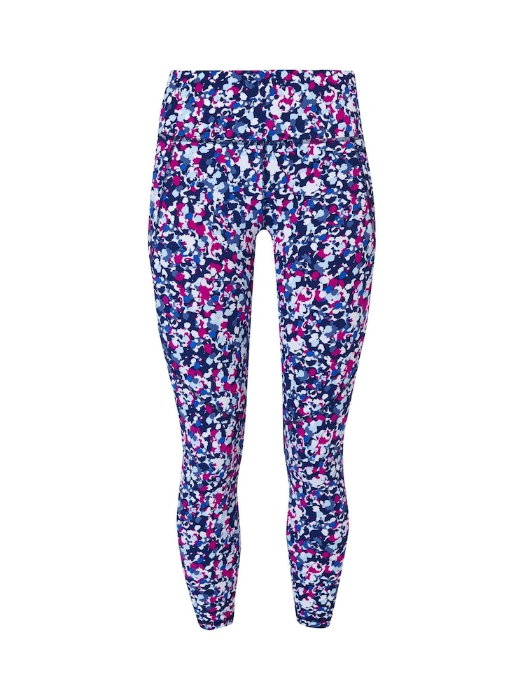 Sweaty Betty Magenta Purple Dab Print 7/8 Length Power Workout Leggings - Image 9 of 9