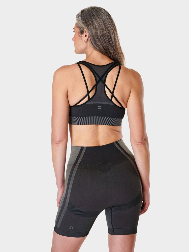Sweaty Betty Black Silhouette Sculpt Seamless Sports Bra - Image 2 of 7