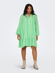 ONLY Curve Printed V-Neck Summer Smock Dress - Image 3 of 8