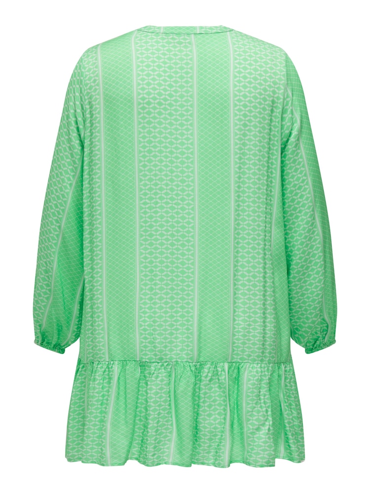 ONLY Curve Printed V-Neck Summer Smock Dress - Image 8 of 8