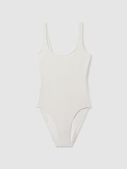 Good American Cloud White Good American Always Fits Textured Swimsuit - Image 2 of 5