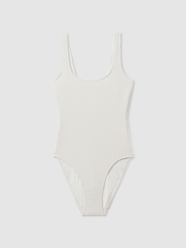 Good American Cloud White Good American Always Fits Textured Swimsuit - Image 2 of 5
