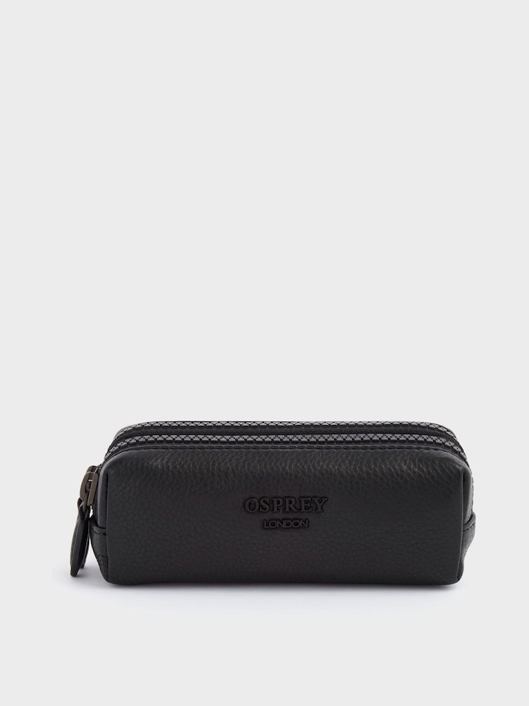 OSPREY LONDON The Onyx Leather Charger Black Pouch - Image 1 of 4