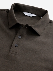 Brown Long Sleeve Smart Button Neck Polo Shirt - Image 7 of 8