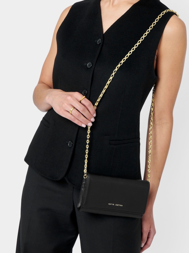 Katie Loxton Black Rubi Chain Cross-Body Purse - Image 4 of 4 Katie Loxton Black Rubi Chain Cross-Body Purse - Image 4 of 4