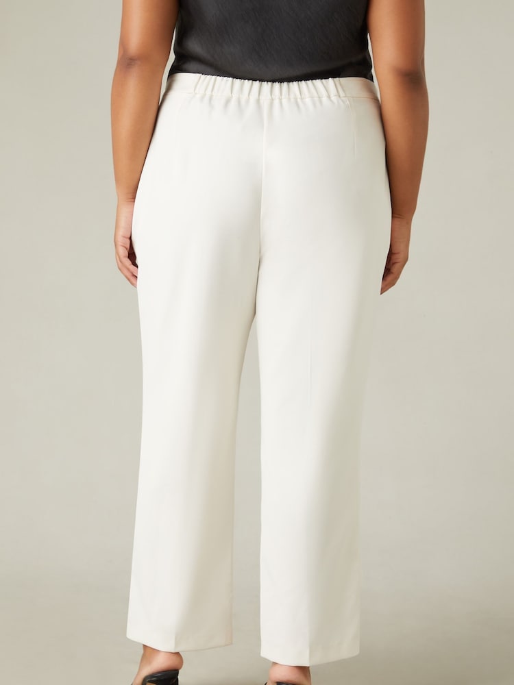 Live Unlimited Ivory White Curve Tailored Side Split Trousers - Image 2 of 3
