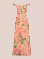 Adrianna Papell Pink Printed Chiffon Gown - Image 7 of 7
