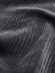 Gris d'ardoise - Velvet Soft Touch Jersey Quarter Zip Co-Ord Sweatshirt - Image 8 de 8