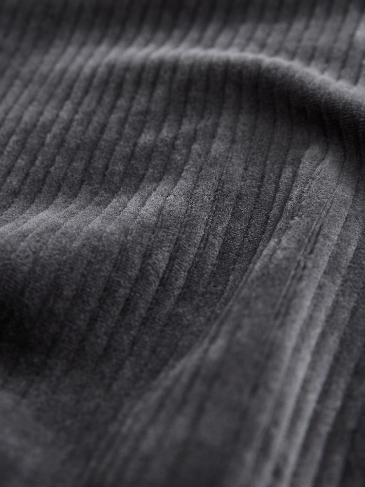 Gris d'ardoise - Velvet Soft Touch Jersey Quarter Zip Co-Ord Sweatshirt - Image 8 de 8