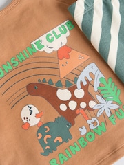 Rust/Green Dino Baby Top And Leggings Set - Image 10 of 10