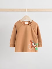 Rust/Green Dino Baby Top And Leggings Set - Image 2 of 10
