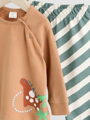Rust/Green Dino Baby Top And Leggings Set - Image 7 of 10