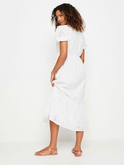 M&Co White 100% Cotton Broderie Anglaise Midi Dress - Image 3 of 5