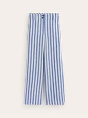 Boden Blue 100% Cotton Westbourne Striped Linen Trousers - Image 6 of 6