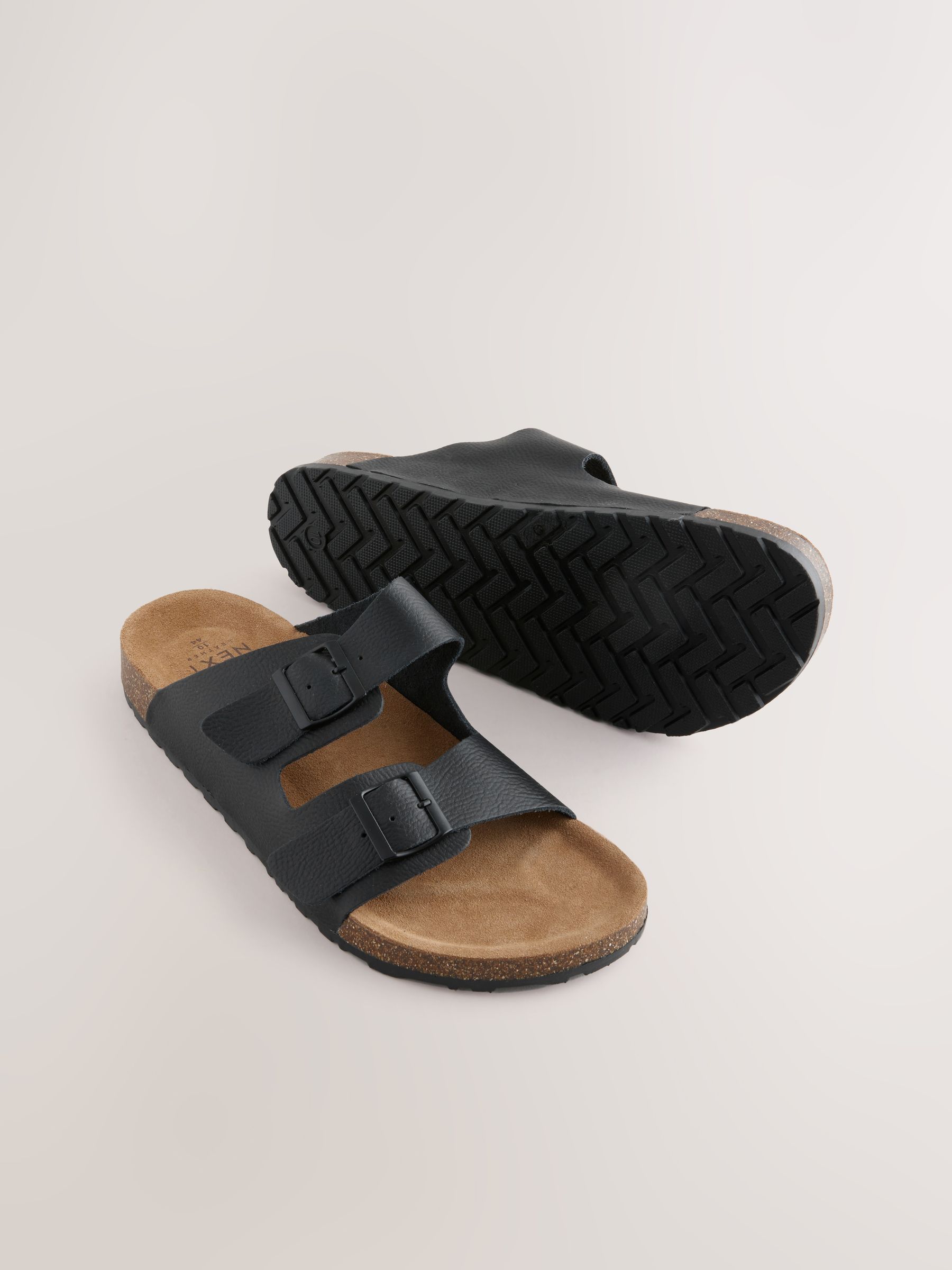 Buy Black Leather Two Buckle Sandals from Next South Africa