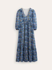 Boden Blue Petite V-Neck Puff Maxi Dress - Image 5 of 5