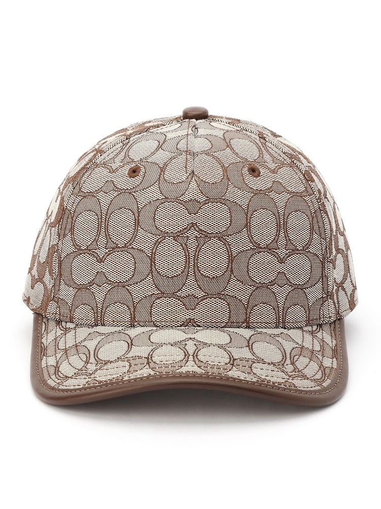 COACH Signature Jacquard Brown Baseball Hat - Image 2 of 4