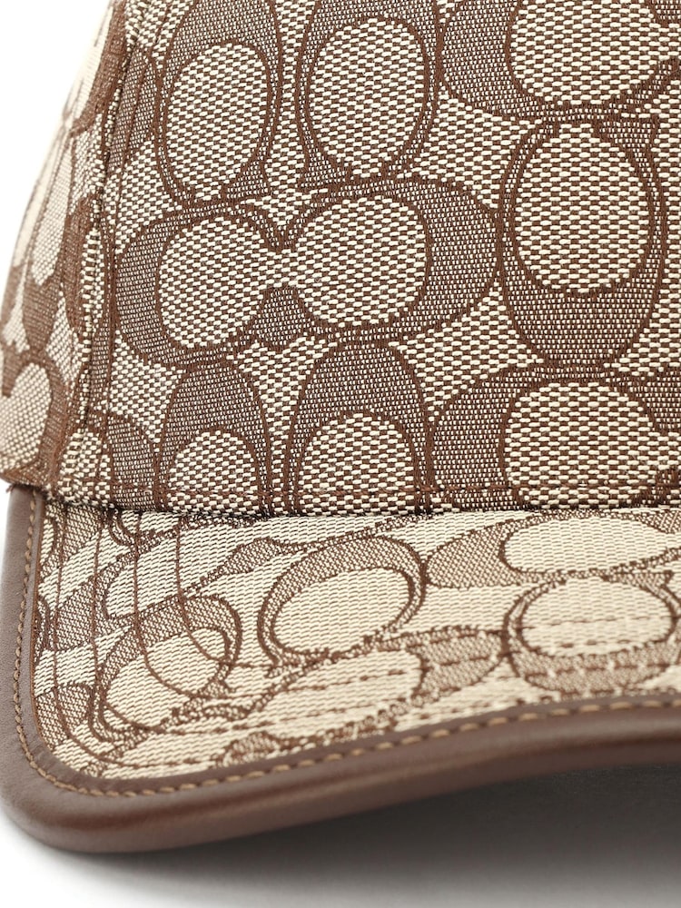 COACH Signature Jacquard Brown Baseball Hat - Image 4 of 4