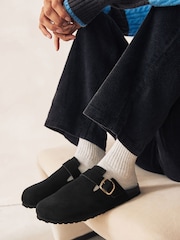 Black Standard Fit Forever Comfort® Leather Footbed Clogs - Image 2 of 7