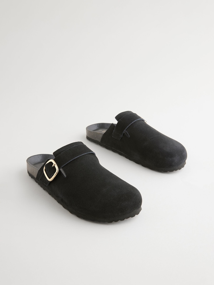 Black Standard Fit Forever Comfort® Leather Footbed Clogs - Image 4 of 7