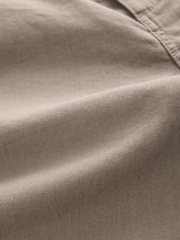 Mushroom Brown/Light Grey Linen Cotton Elasticated Drawstring Trousers 2 Pack - Image 24 of 24