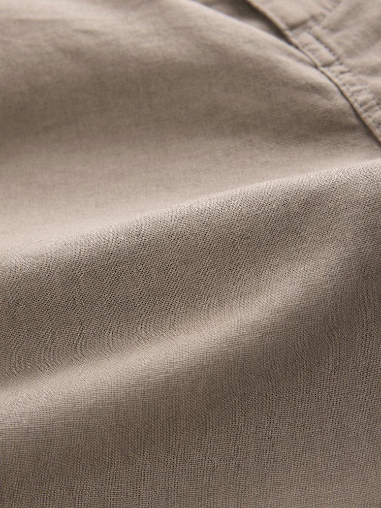 Mushroom Brown/Light Grey Linen Cotton Elasticated Drawstring Trousers 2 Pack - Image 24 of 24