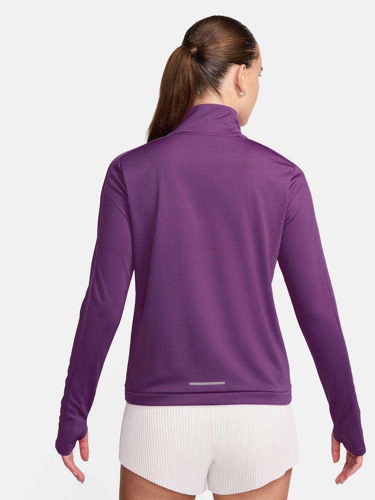 Nike Purple Swoosh Half Zip Long Sleeve Running Top - Image 2 of 4