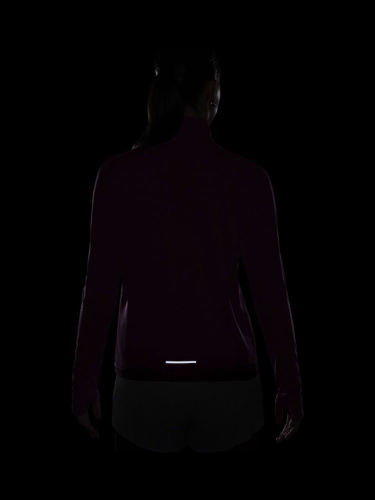 Nike Purple Swoosh Half Zip Long Sleeve Running Top - Image 4 of 4 Nike Purple Swoosh Half Zip Long Sleeve Running Top - Image 4 of 4