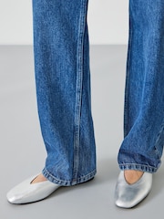 Hush Silver Monroe Leather Ballet Pumps - Image 1 of 5