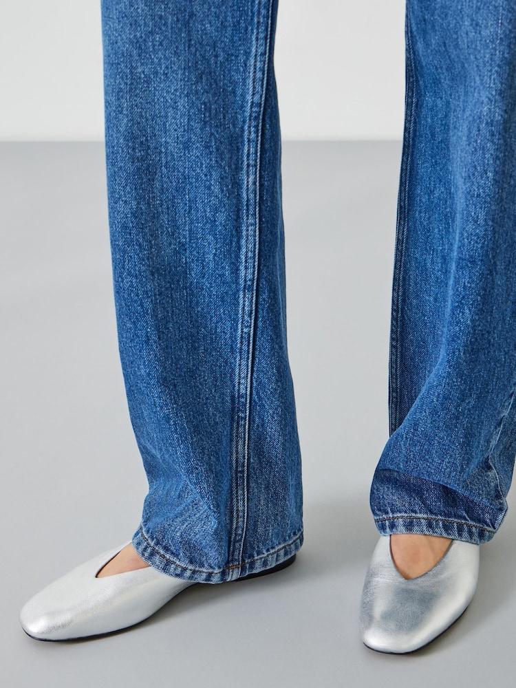 Hush Silver Monroe Leather Ballet Pumps - Image 1 of 5