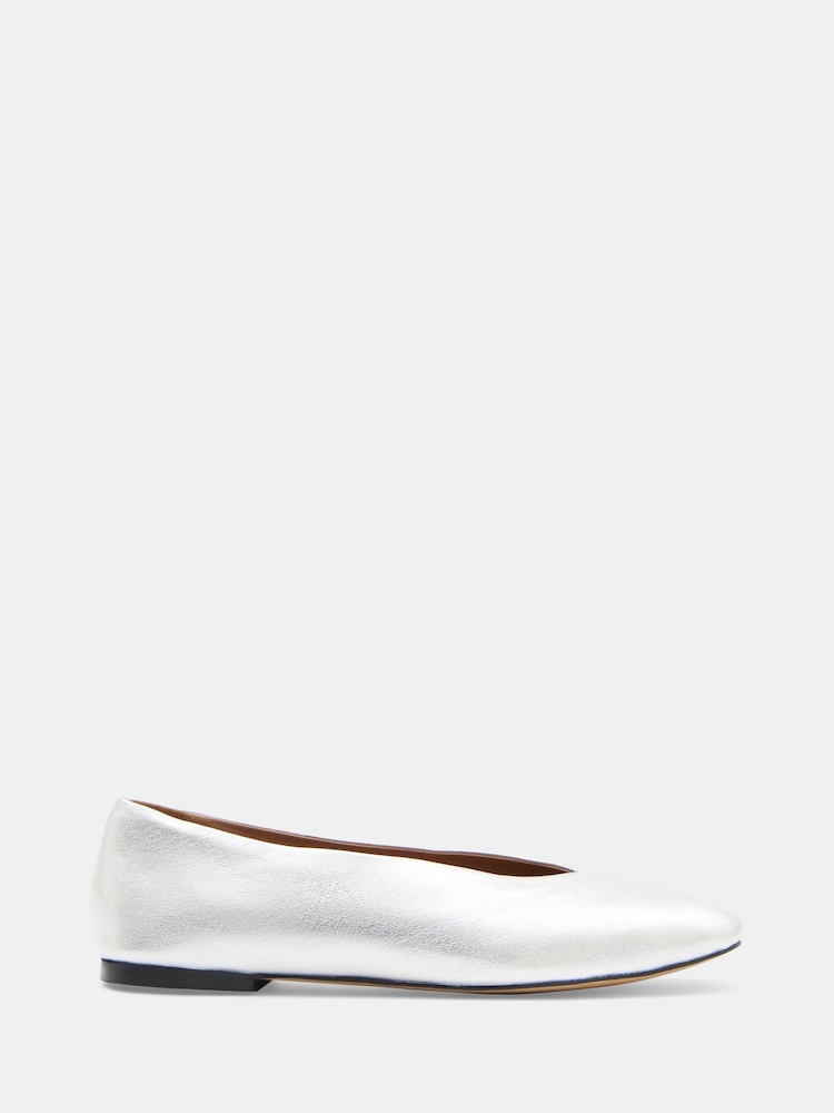 Hush Silver Monroe Leather Ballet Pumps - Image 2 of 5