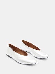 Hush Silver Monroe Leather Ballet Pumps - Image 3 of 5