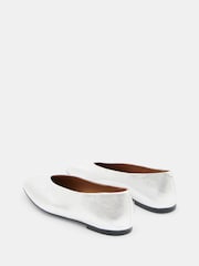 Hush Silver Monroe Leather Ballet Pumps - Image 4 of 5