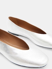 Hush Silver Monroe Leather Ballet Pumps - Image 5 of 5
