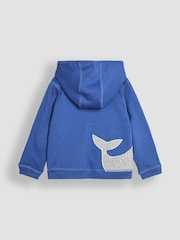 JoJo Maman Bébé Blue Shark Appliqué Reversible Hoodie - Image 3 of 10