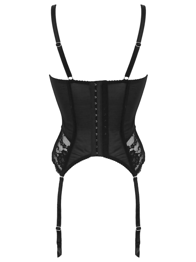 Pour Moi Black Fleur Non Padded Underwired Balcony Basque - Image 4 of 4