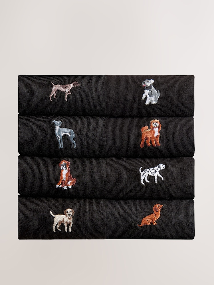 Dogs Fun Embroidered Socks 8 Pack - Image 1 of 11 Dogs Fun Embroidered Socks 8 Pack - Image 1 of 11