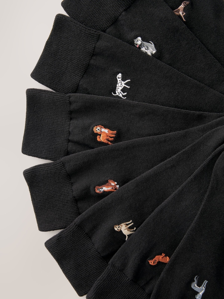 Dogs Fun Embroidered Socks 8 Pack - Image 11 of 11 Dogs Fun Embroidered Socks 8 Pack - Image 11 of 11