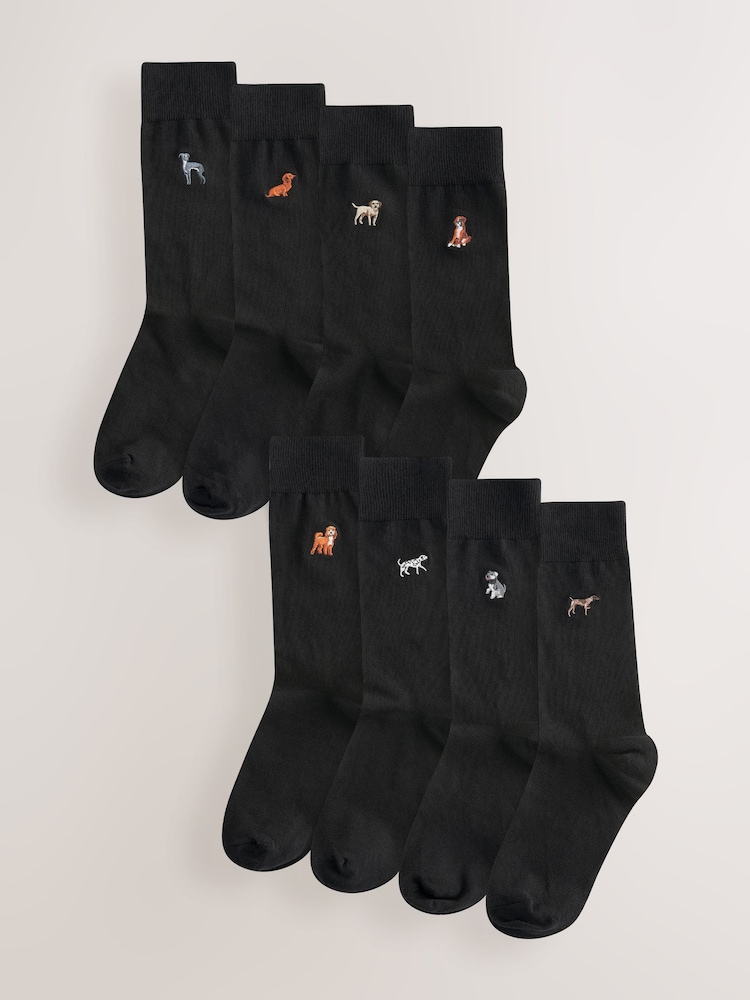 Dogs Fun Embroidered Socks 8 Pack - Image 2 of 11 Dogs Fun Embroidered Socks 8 Pack - Image 2 of 11